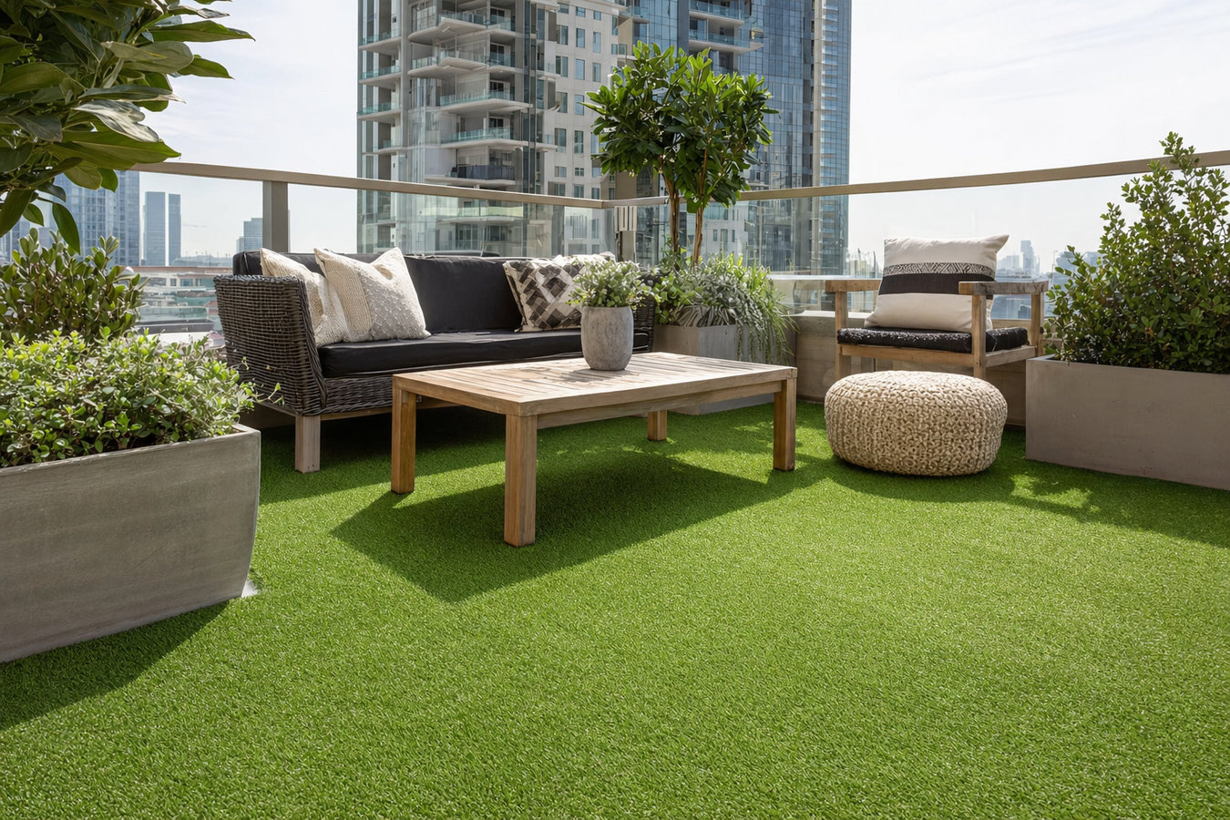 Turf for rooftop gardens